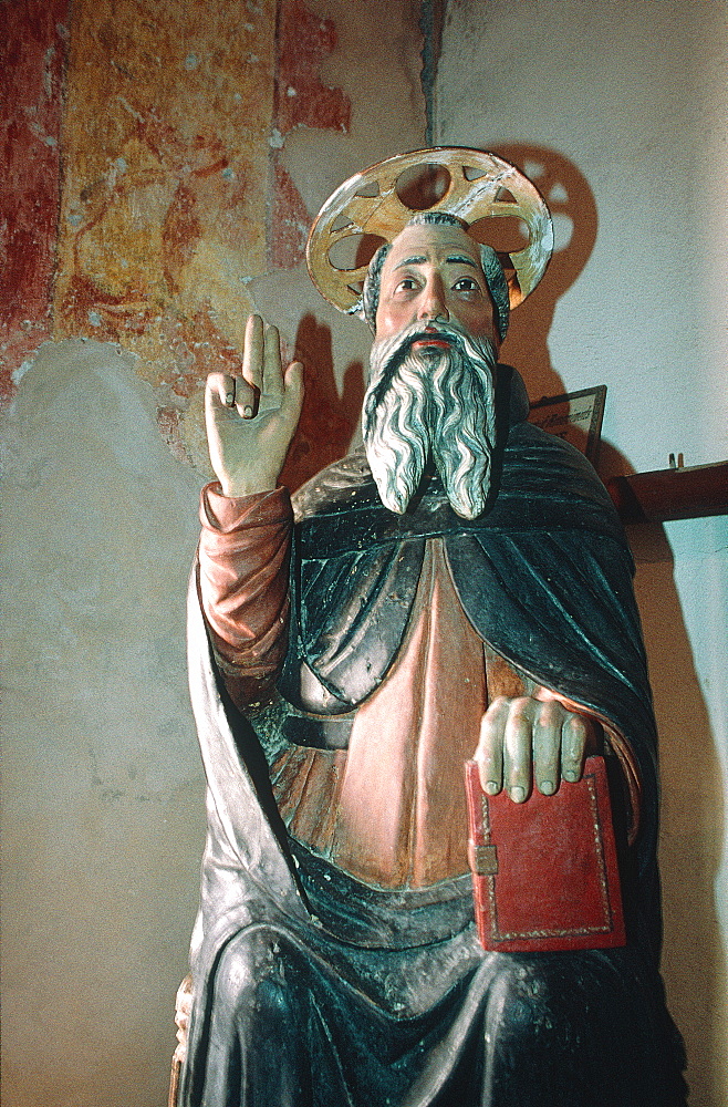 France, Corsica, Balagne, Calvi, Oratory Saint Antoine, Baroque Wooden Statue Of Saint Antoine