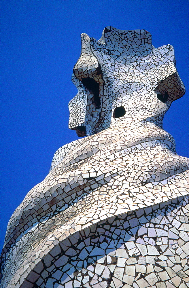 Spain, Catalonia, Barcelona, La Pedrera (Casa Mila) Built By Gaudi, The Main Chimney