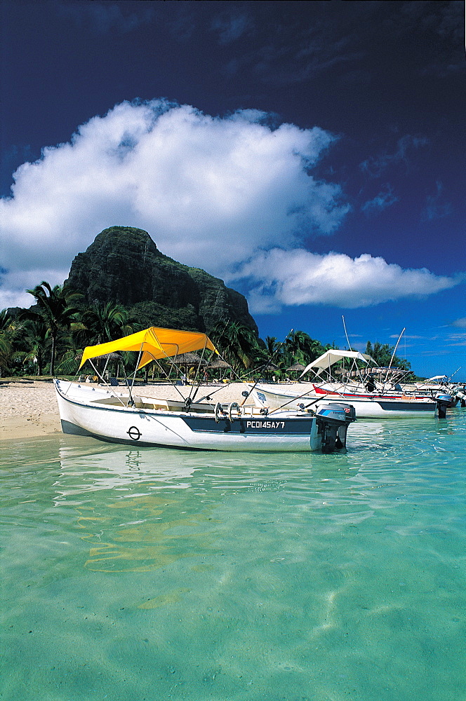 Mauritius, Paradise Beach, Morne Brabant At Rear