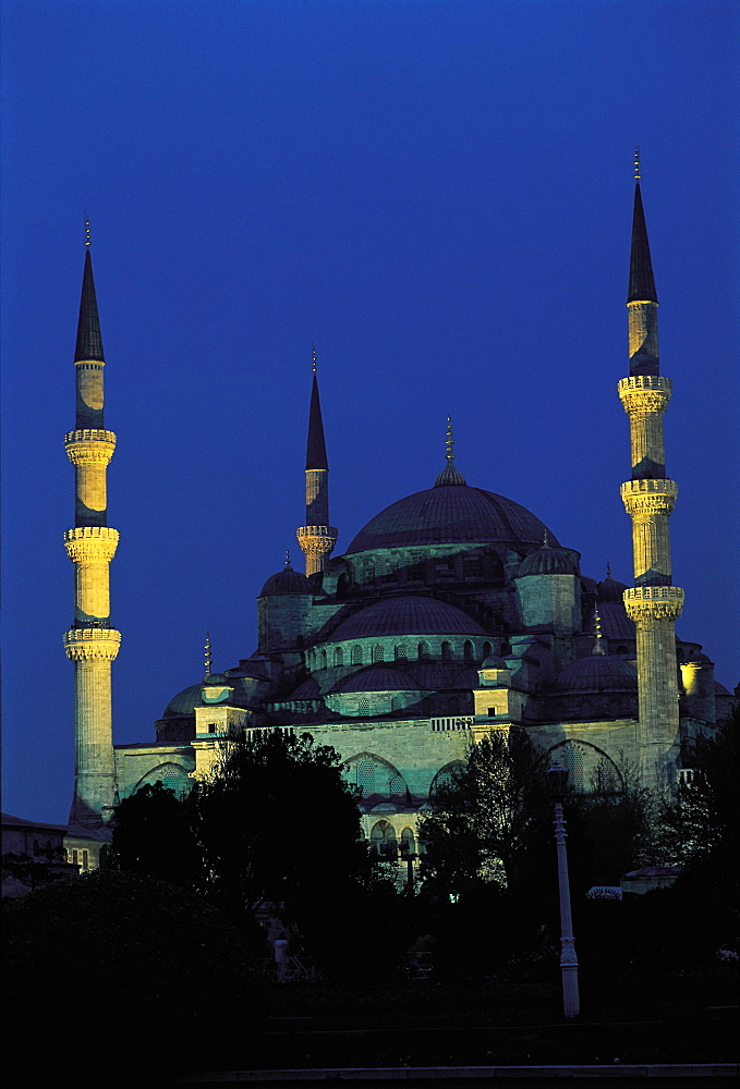 Turkey, Istanbul, St Sophia Mosque At Night