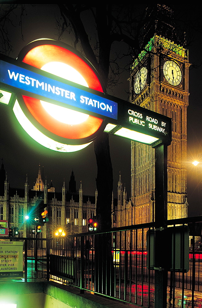 UK, London, Westminster Subway Entrance