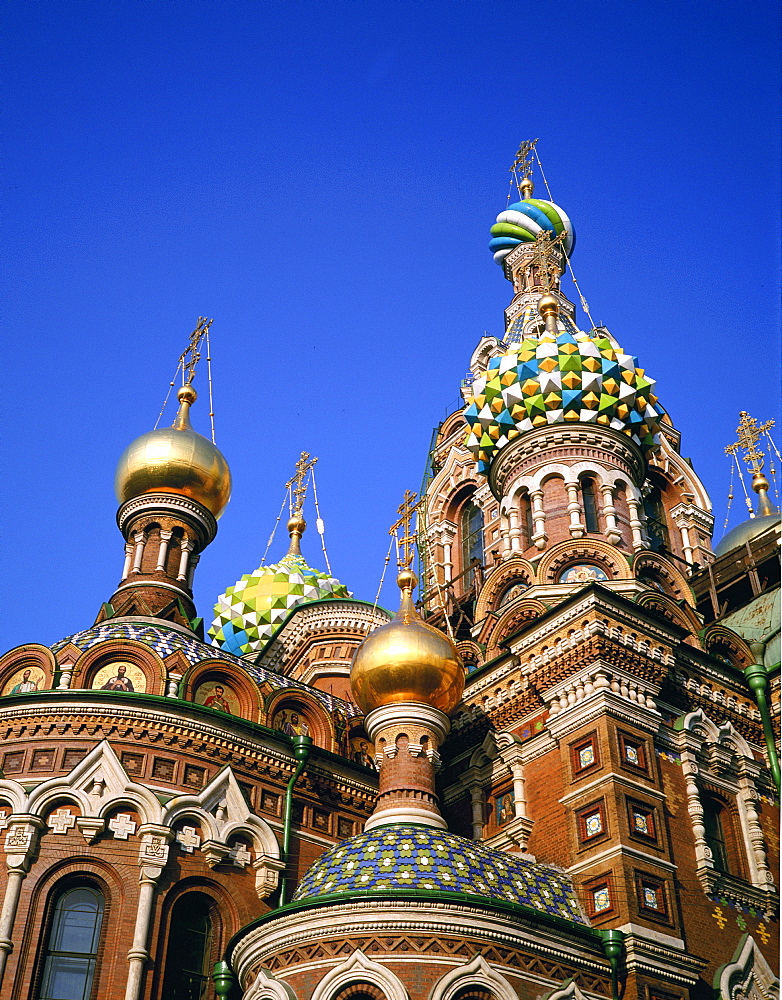 Russia, Saint Petersburg, Resurrection Church ( Saint Savior Church Of The Blood), Belfries And Bulbs,  