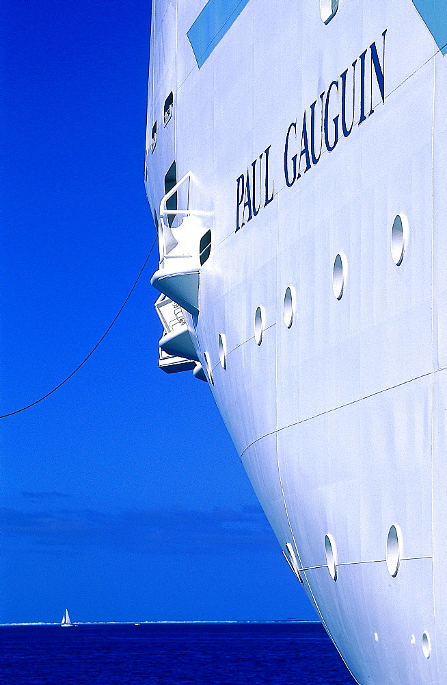 French Polynesia, Gastronomic Cruise On M/S Paul Gauguin, The Ship Anchored In Bora Bora Lagoon,  