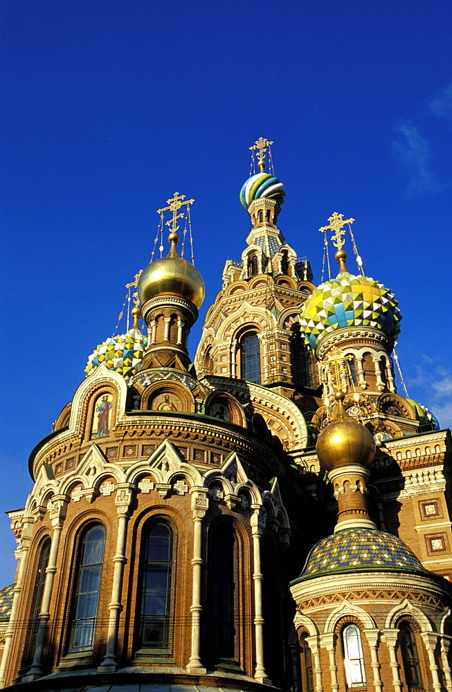 Russia, Saint Petersburg, Resurrection Church ( Saint Savior Church Of The Blood) , The Belfries And Enamel Bulbs 