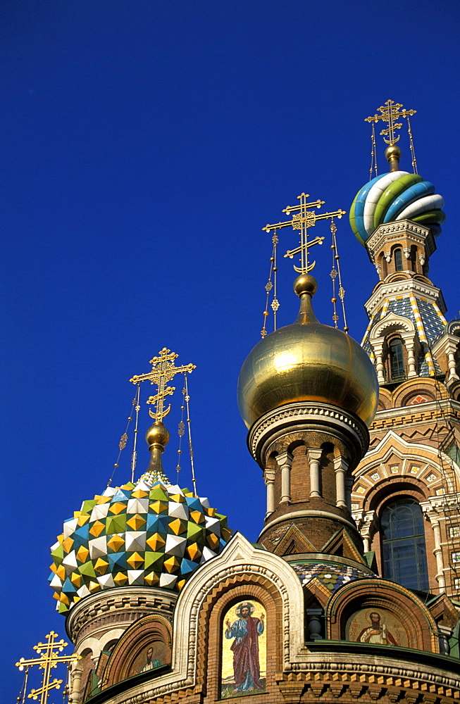 Russia, Saint Petersburg, Resurrection Church ( Saint Savior Church Of The Blood) Belfries And Bulbs 