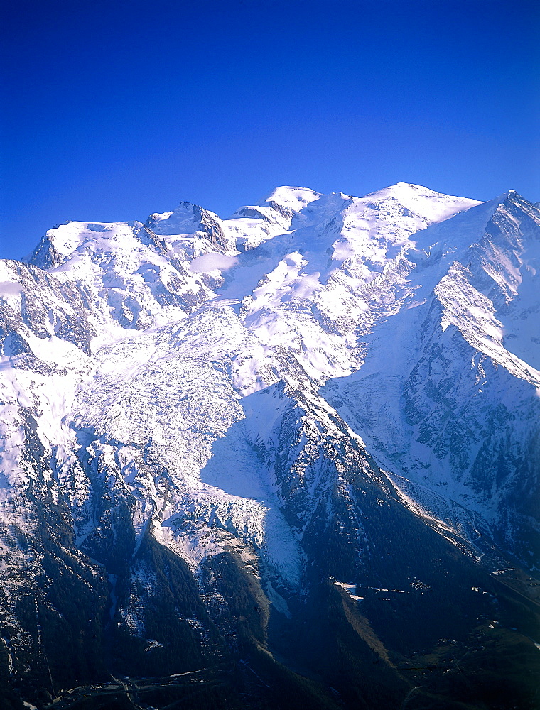France, Alps In Winter, Aerial Of Mont Blanc Slopes 