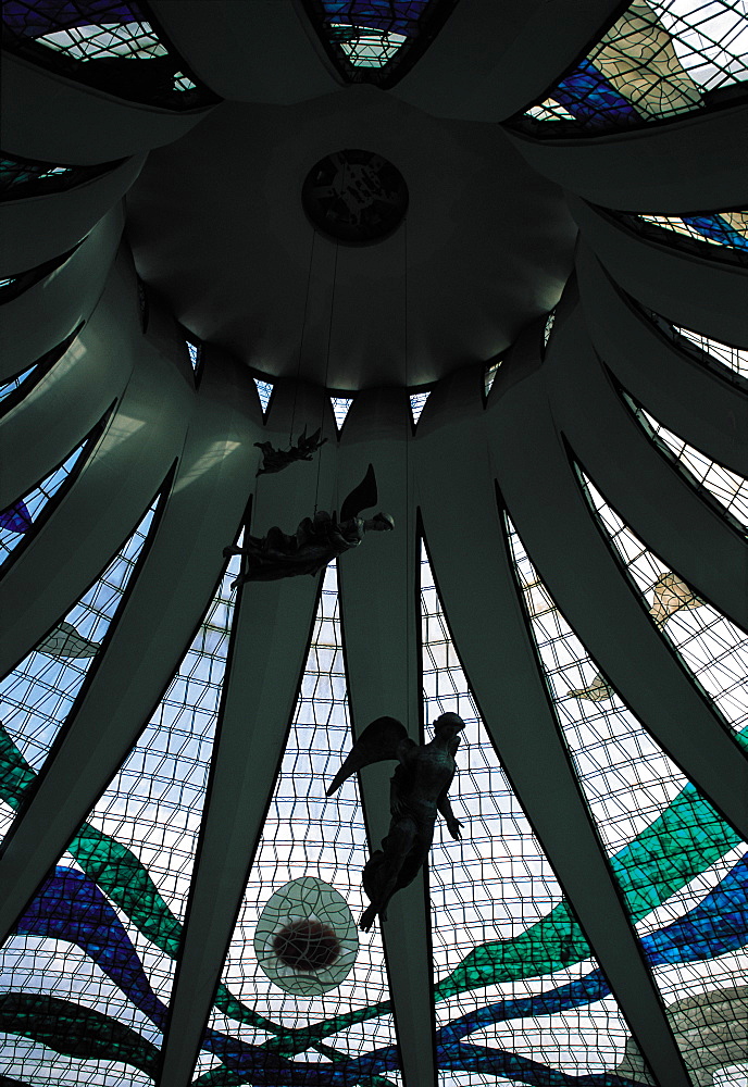 Brazil, Brasilia.Architect & Town Planner Oscar Niemeyer.The Glass Dome Inside The Cathedral