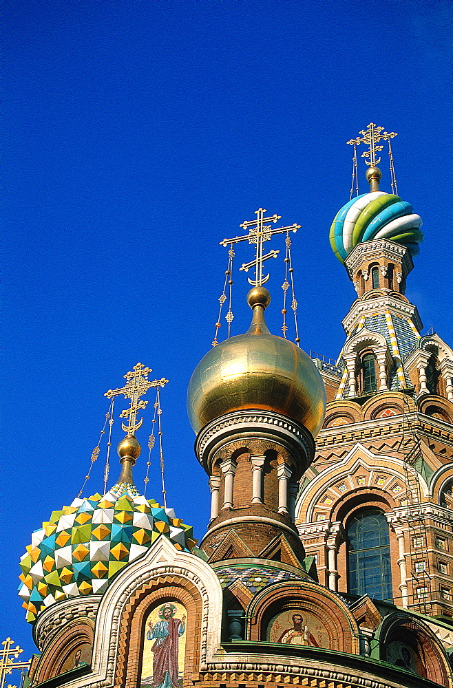 Russia, St-Petersburg, Resurrection Church (Bleeding Saviour) Built 1883-1907 By Architects Parland And Malichev, The Bulbs And Belfries