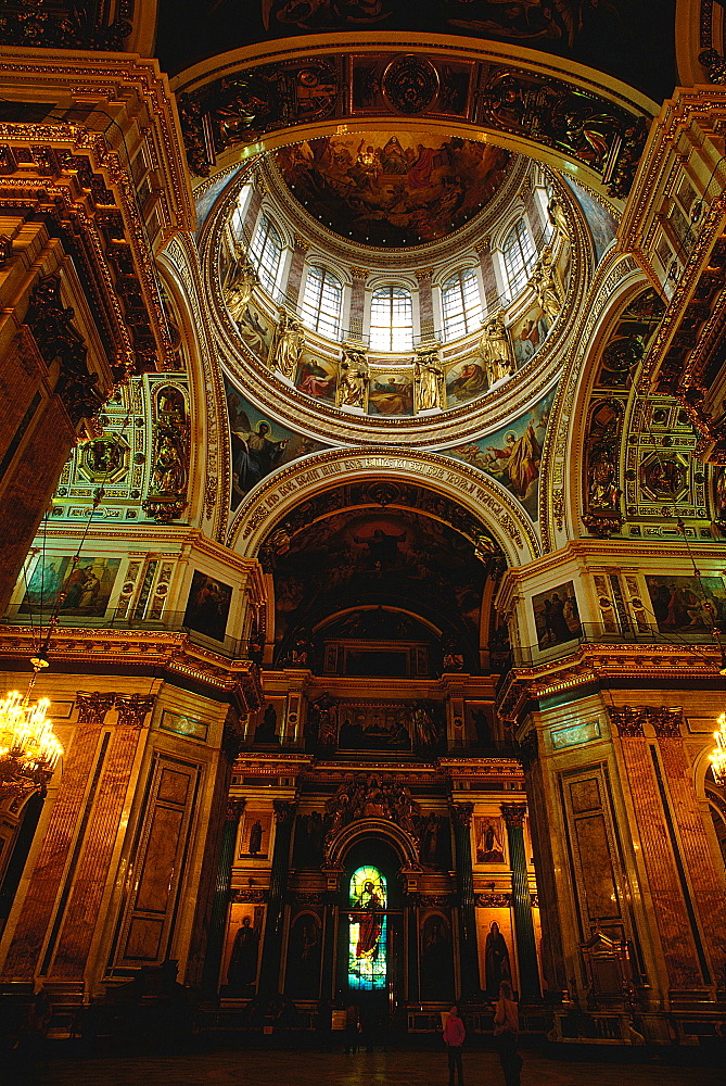 Russia, St- Petersburg, Peter And Paul Fortress, The Church Nave And Dome