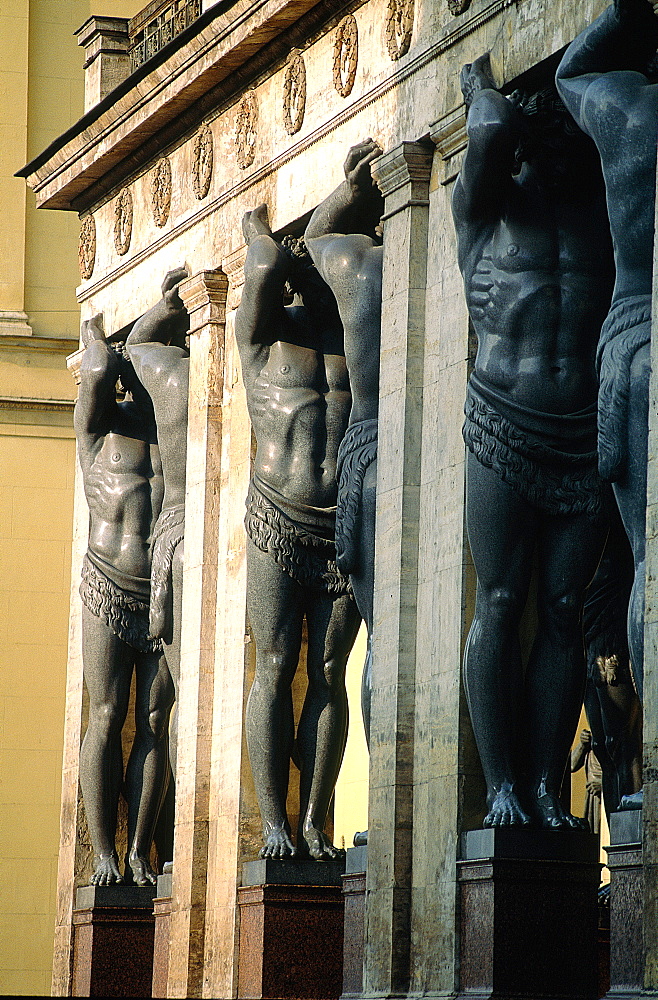 Russia, St- Petersburg, Winter Palace Facade (Hermitage Museum), The At Lantes Porch Built In 1852, 