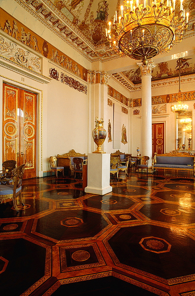 Russia, St-Petersburg, The Winter Palace (Now Hermitage Museum) One Of The Pomp Rooms