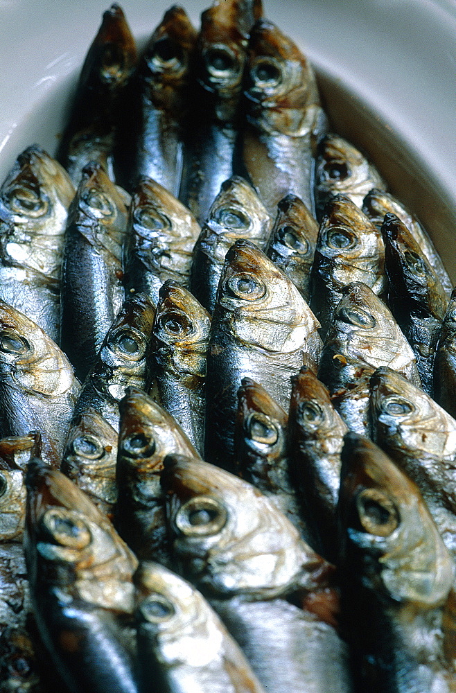 Russia, St-Petersburg, Salted Fish At Restaurant Restaurant