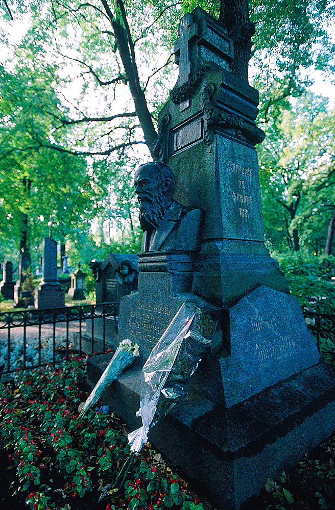 Russia, St-Petersburg, The Artists Cemetery, Writer Fedor Dostoievsky Grave