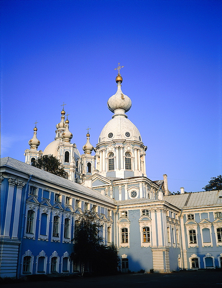 Russia, St-Petersburg, Smolny Baroque Monastery Built By Architect Rastelli, The Church Facade