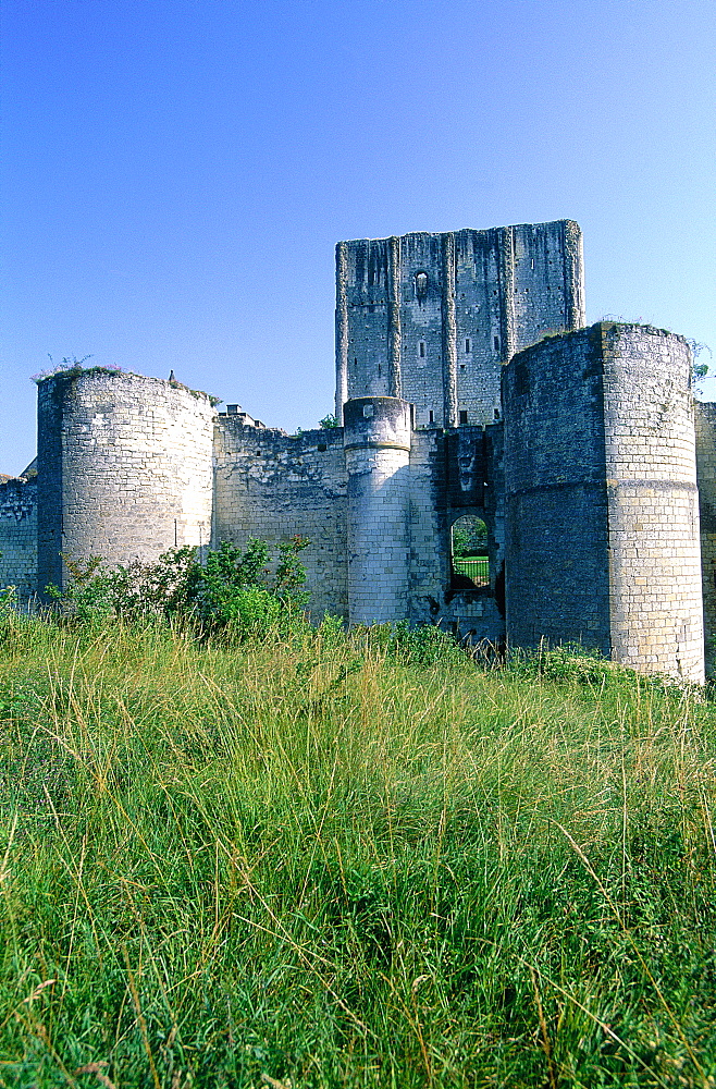 France, To Uraine Val-De-Loire, In Dre-Et-Loire, Loches, The Medieval Castle Ruins, View On The Ramparts And Donjon