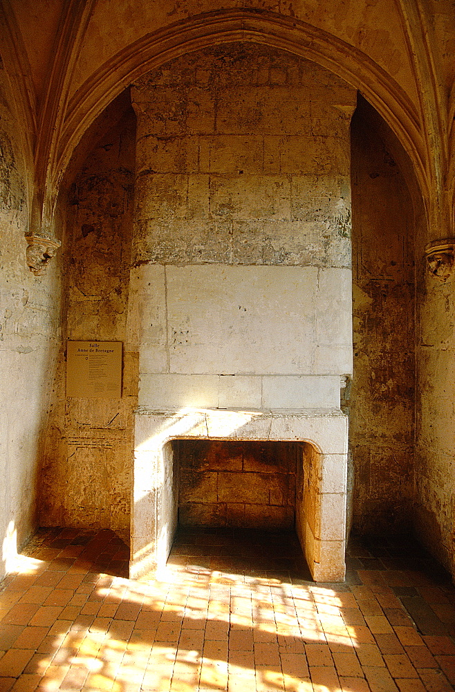 France, To Uraine Val-De-Loire, In Dre-Et-Loire, Loches, The Medieval Castle, A Renaissance Chimney In The Guards Room, Castle Open To Public