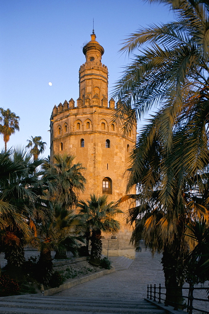 Torre del Oro (Gold tower), Seville, Andalucia (Andalusia), Spain, Europe