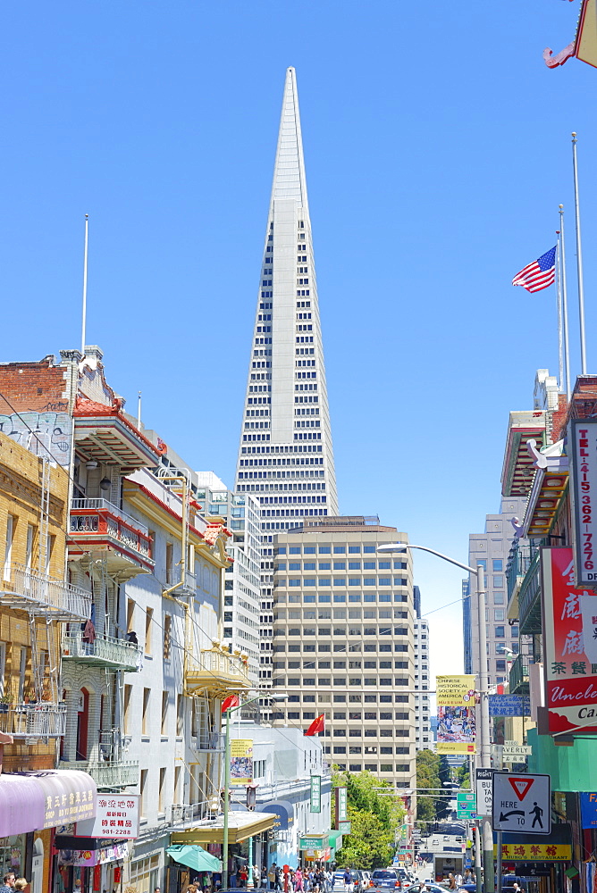 TransAmerica Building from Chinatown, San Francisco, California, United States of America, North America