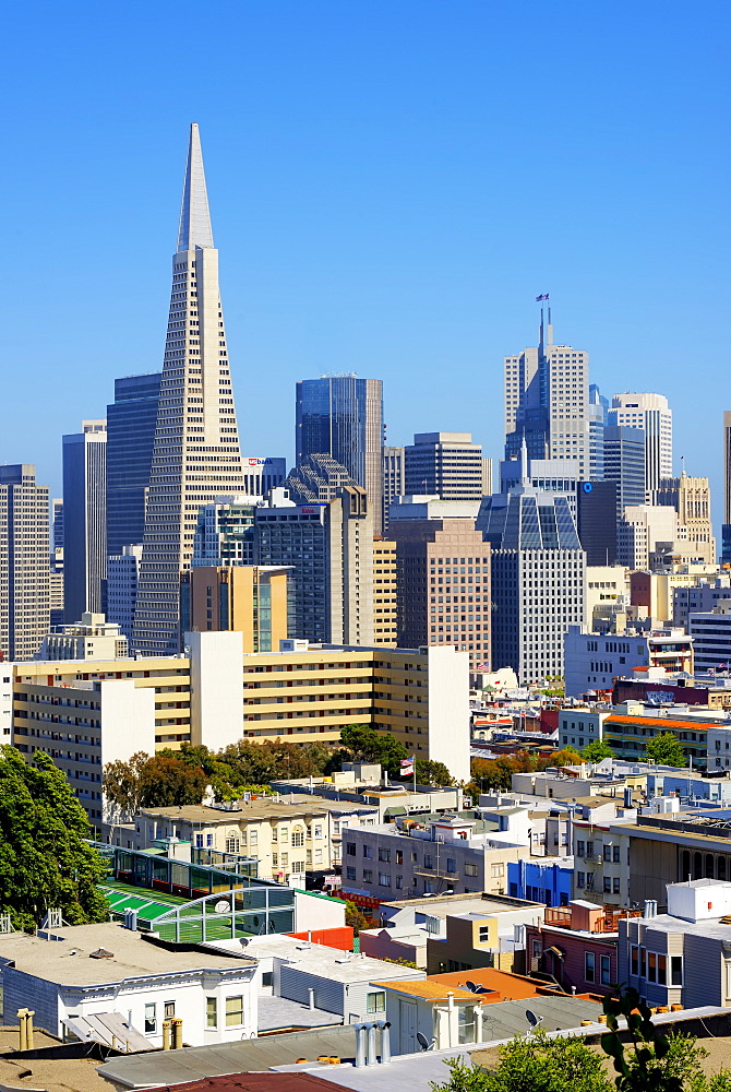 Downtown and TransAmerica Building, San Francisco, California, United States of America, North America