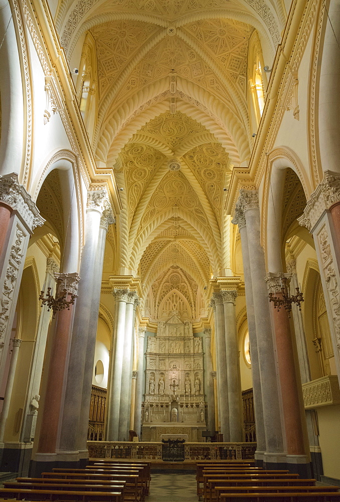 Interior of the Duomo, Erice, Sicily, Italy, Europe