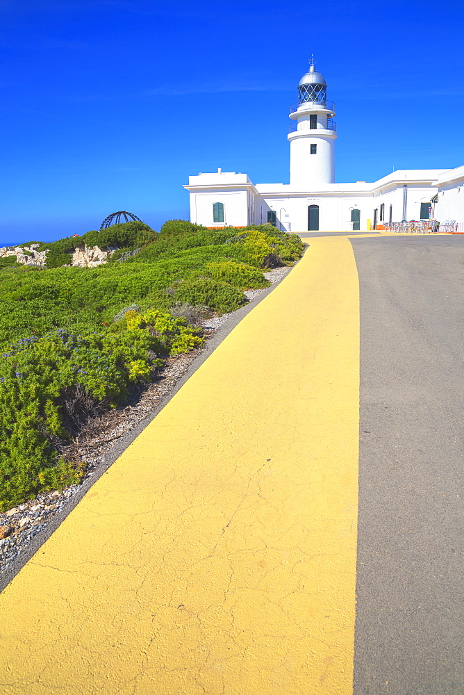 The lighthouse at Cap de Cavalleria, Menorca, Balearic Islands, Spain, Mediterranean, Europe