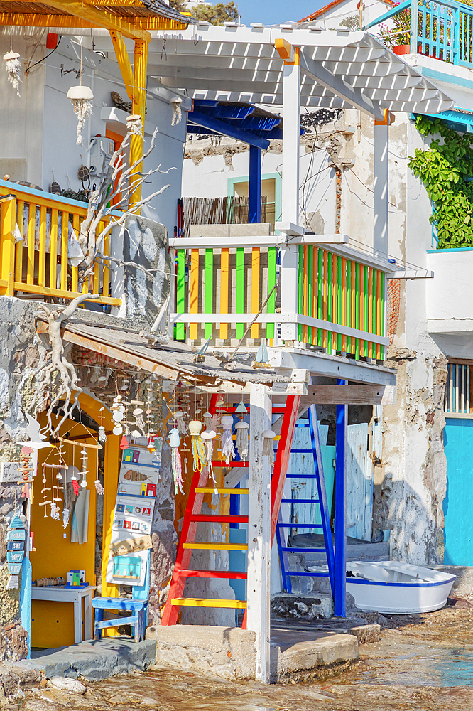 Colourful fishermen's houses, Klima, Milos Island, Cyclades Islands, Greek Islands, Greece, Europe