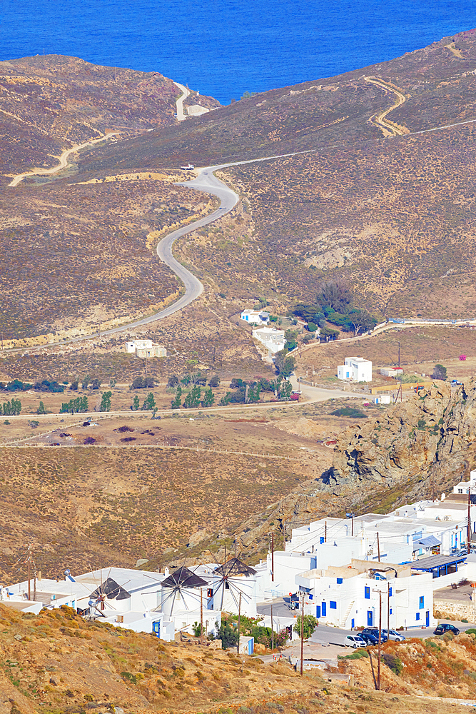 View of Chora village, Chora, Serifos Island, Cyclades, Greek Islands, Greece, Europe