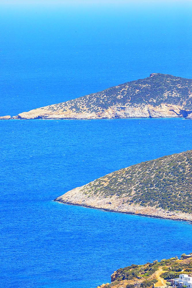 Platis Gialos beach, high angle view, Platis Gialos, Sifnos Island, Cyclades, Greek Islands, Greece, Europe