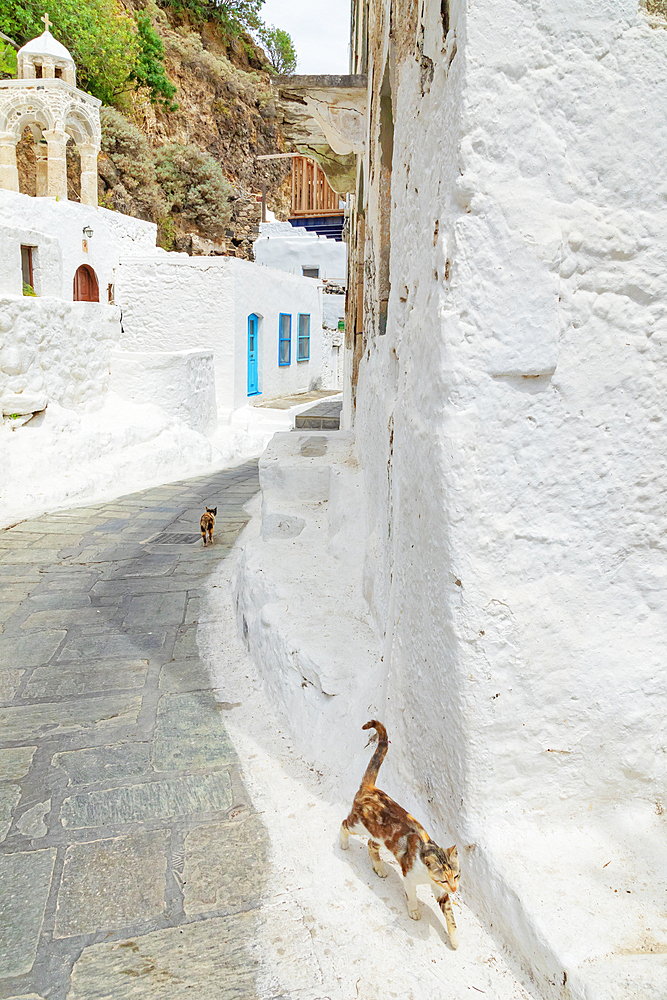 Old town street, Mandraki, Nisyros Island, Dodecanese Islands, Greek Islands, Greece, Europe