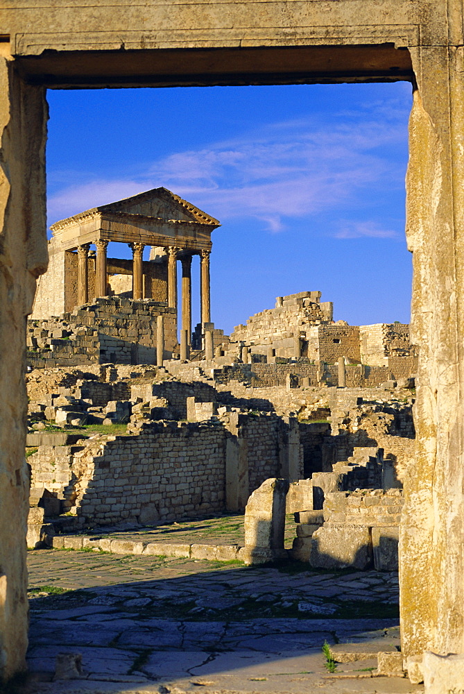 The Capitol, Dougga, Roman ruins, Tunisia, North Africa