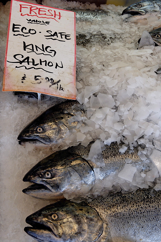 Fish for sale in Pike Market, Public Market Center, Seattle, Washington State, United States of America, North America