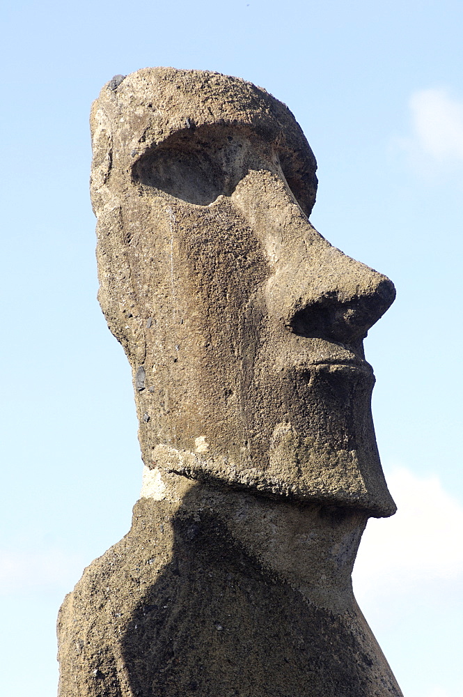 Ahu Tongariki where 15 moai statues stand with their backs to the ocean, Easter Island, UNESCO World Heritage Site, Chile, South America