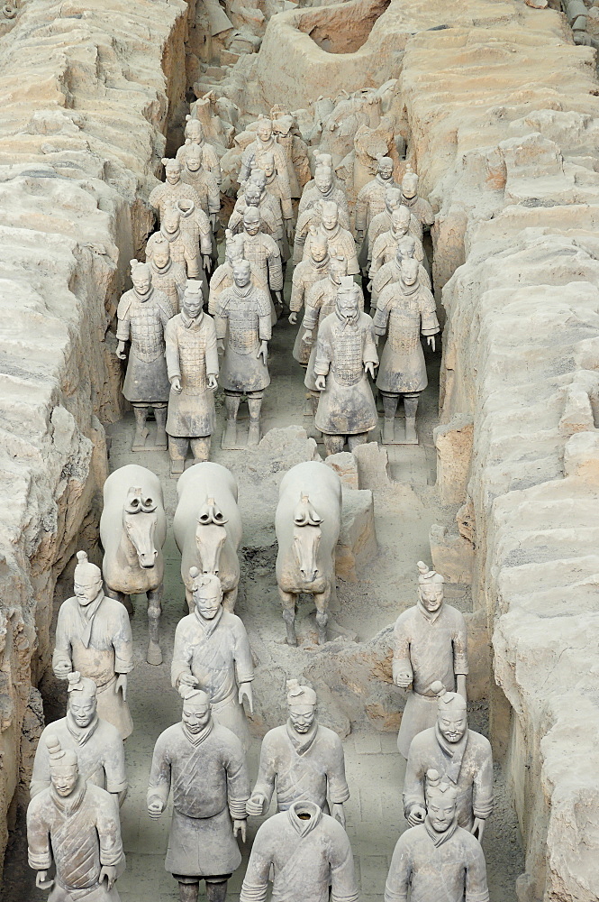 Terracotta Army, guarded the first Emperor of China, Qin Shi Huangdi's tomb, Xian, Lintong, Shaanxi, China, Asia