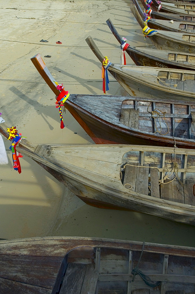 Long tail boats, Ton Sai Bay, Phi Phi Don Island, Thailand, Southeast Asia, Asia