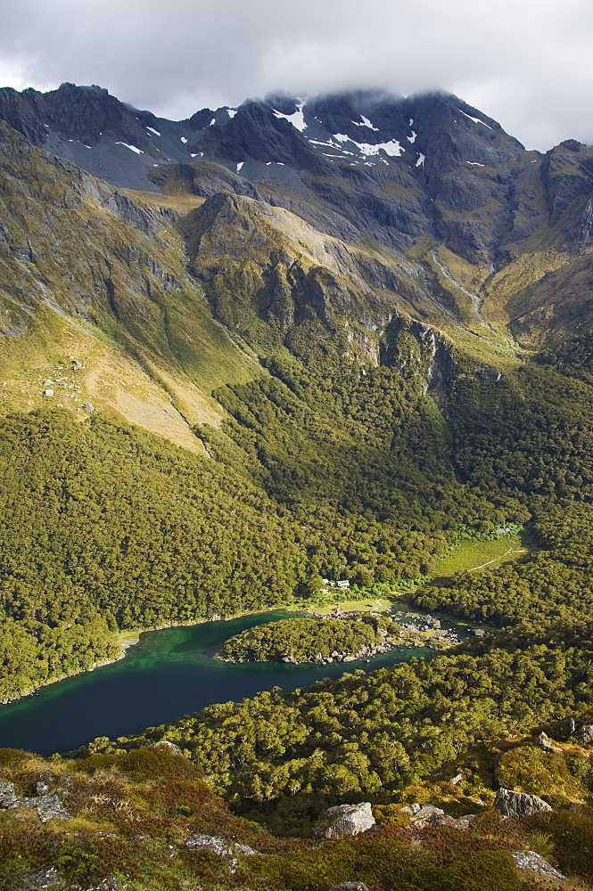 Lake Mackenzie on the Routeburn Track, one of the great walks of New Zealand, Fiordland National Park, UNESCO World Heritage Site, South Island, New Zealand, Pacific