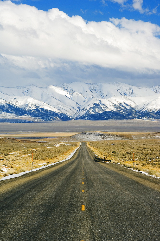 A never ending straight road on US Route 50, the loneliest road in America, Nevada, United States of America, North America