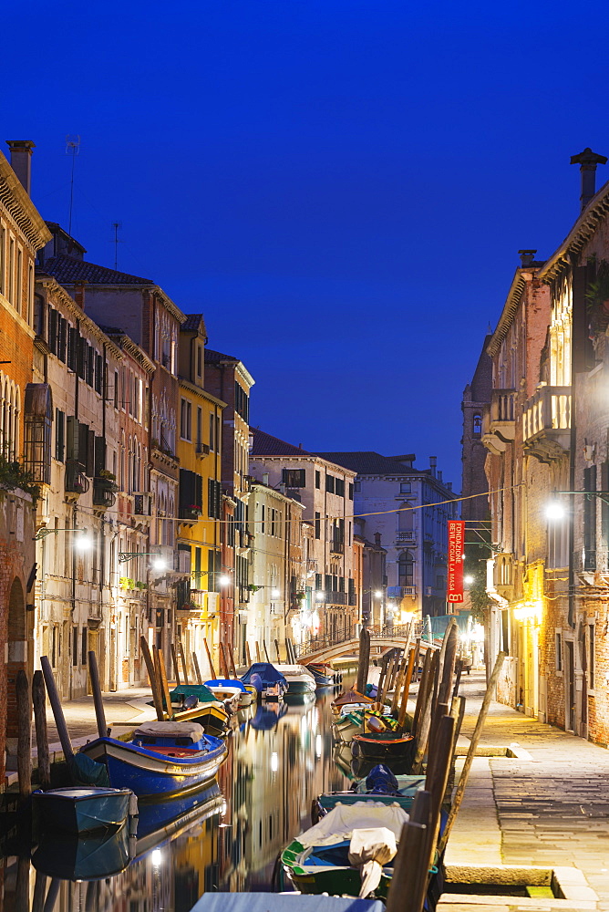 Canal boats, Venice, UNESCO World Heritage Site, Veneto, Italy, Europe