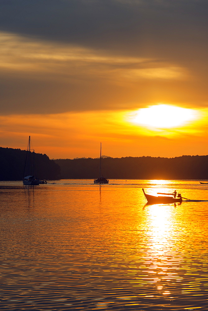 Krabi estuary sunrise, Krabi, Thailand, Southeast Asia, Asia