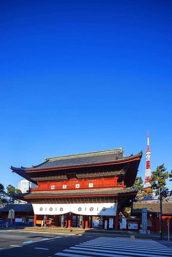 Tokyo Tower and Zojoji Temple, Roppongi, Tokyo, Japan, Asia