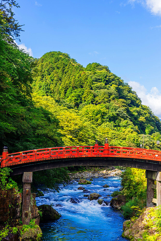 Shinkyo Bashi bridge on Daiya River, Nikko, UNESCO World Heritage Site, Tochigi prefecture, Honshu, Japan, Asia