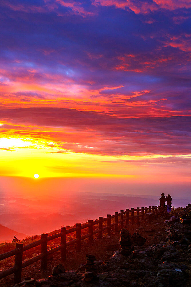 Mount Zao San, sunrise, Yamagata prefecture, Honshu, Japan, Asia