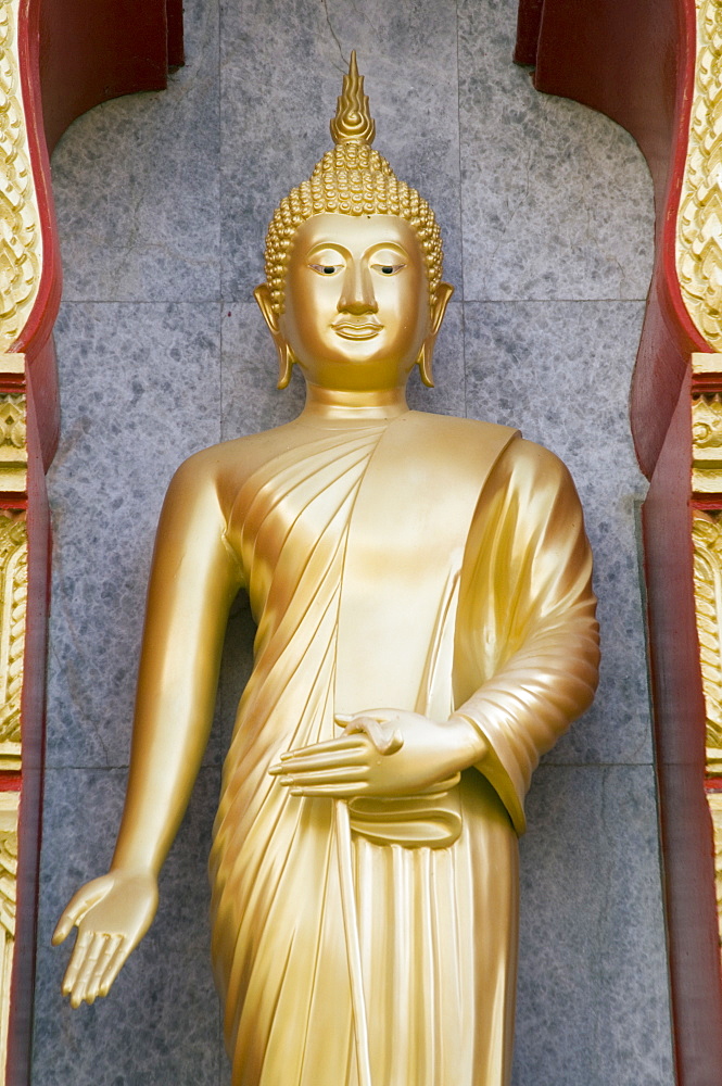 Standing Buddha statue, Wat Chalong temple, Phuket, Thailand, Southeast Asia, Asia