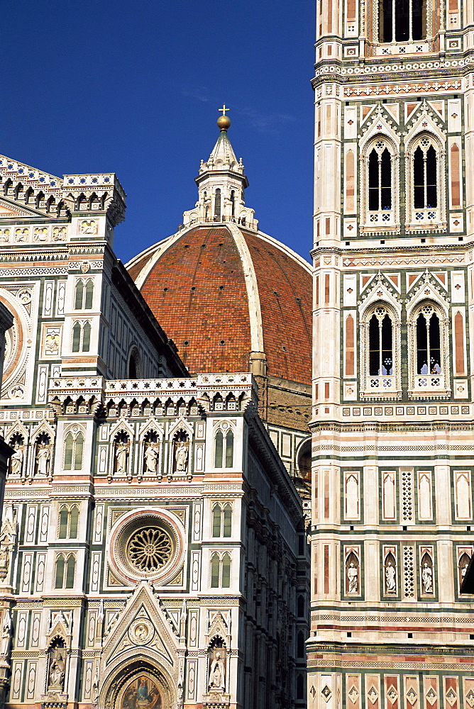 Christian cathedral, the Duomo and bell tower (Campanile), Florence, UNESCO World Heritage Site, Tuscany, Italy, Europe