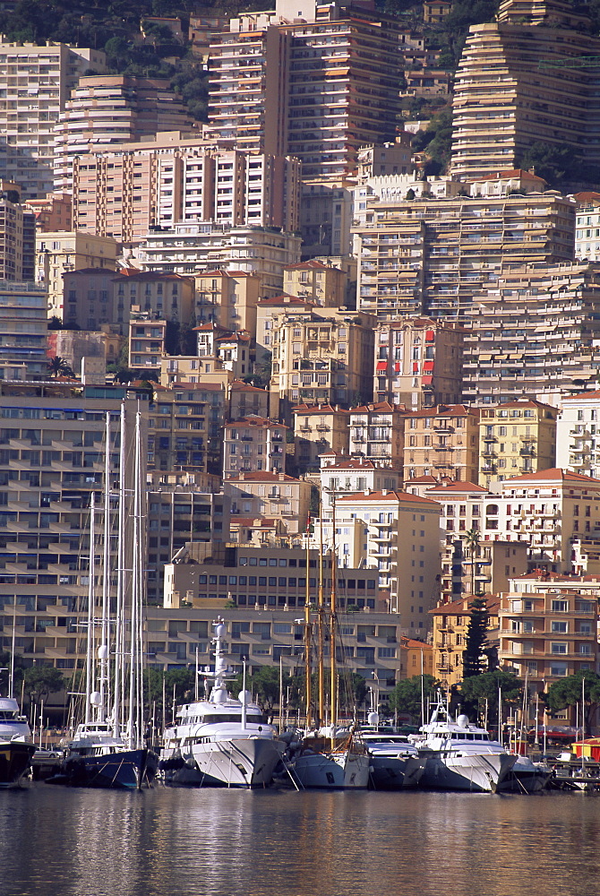 Boats on the waterfront, Monte Carlo, Monaco, Cote d'Azur, Mediterranean, Europe