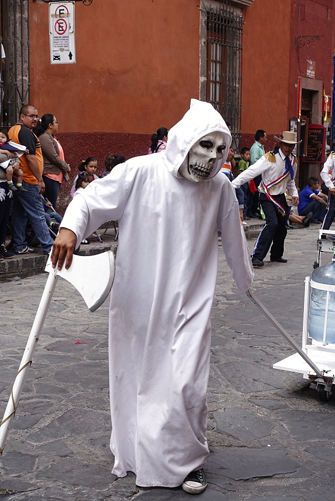 Native Dancer as Death, Semana Santa (Holy Week), San Miguel de Allende, Mexico, North America