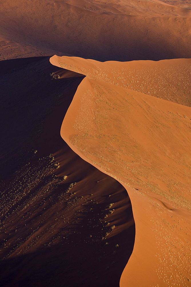 Aerial photo of Sossusvlei, Namib Desert, Namib Naukluft Park, Namibia, Africa