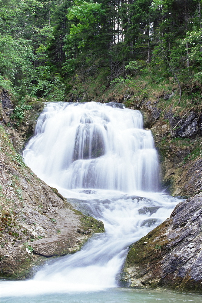 Waterfall, Bavaria (Bayern), Germany, Europe