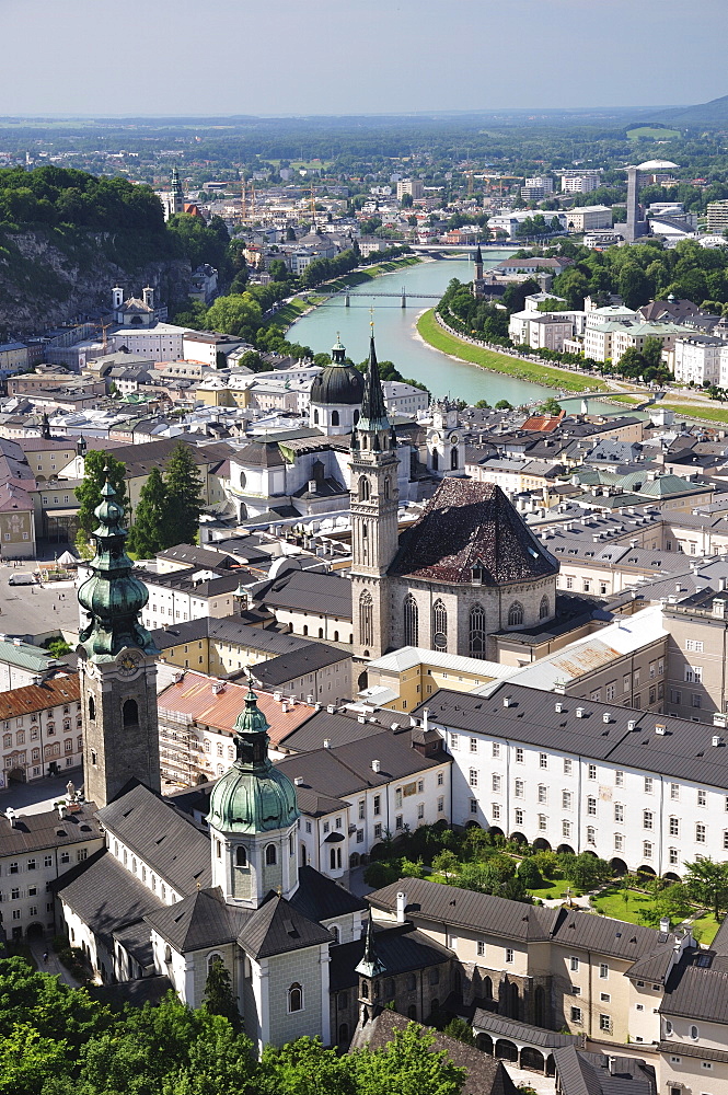 Old Town seen from fortress Hohensalzburg, Salzburg, Austria, Europe