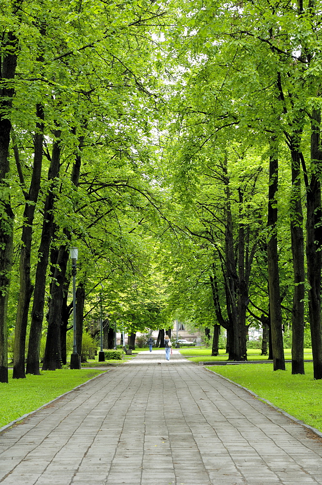 Esplanade, green park near the Russian Orthodox Cathedral, Riga, Latvia, Baltic States, Europe