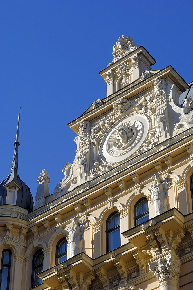 Art Nouveau architecture, 13 Alberta iela, Riga, UNESCO World Heritage Site, Lativa, Baltic States, Europe